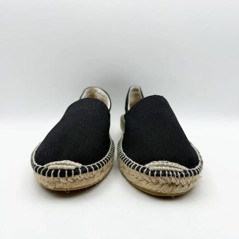 VISCATA Mens Sitges Espadrille Flats EU 42 US 9 Black Slip On NIB